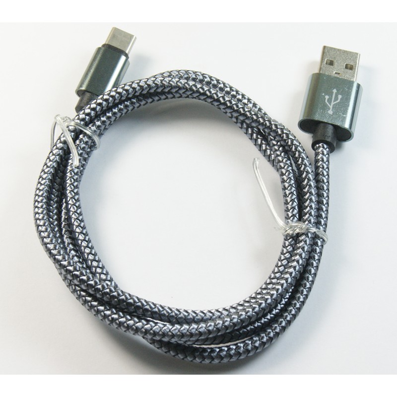 Kabel Typu C  1m nylon szary