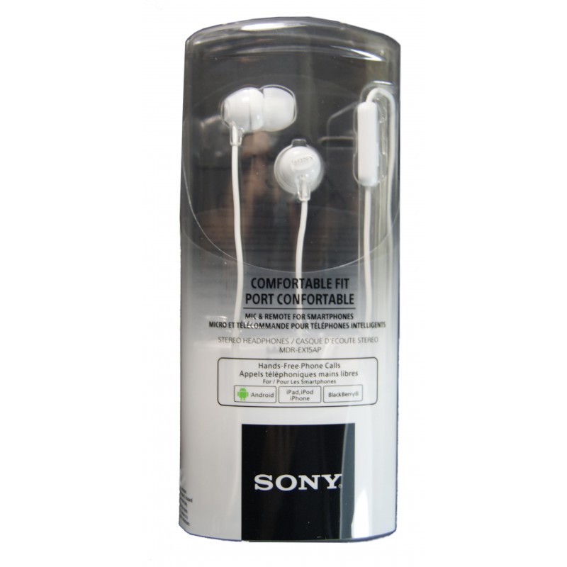 Oryginalny zestaw słuchawkowy SONY MDR-EX15 White